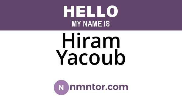 Hiram Yacoub