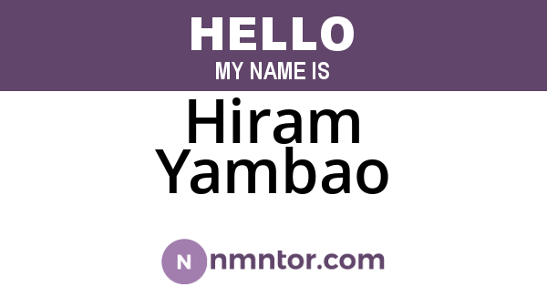 Hiram Yambao