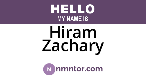 Hiram Zachary