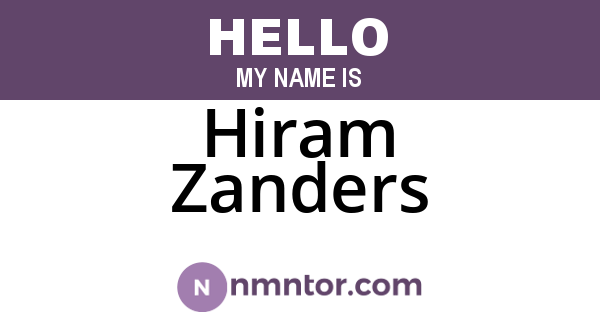 Hiram Zanders
