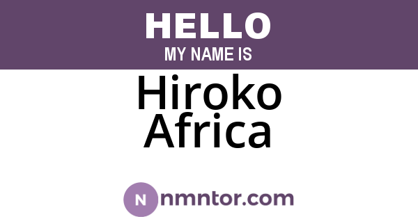 Hiroko Africa