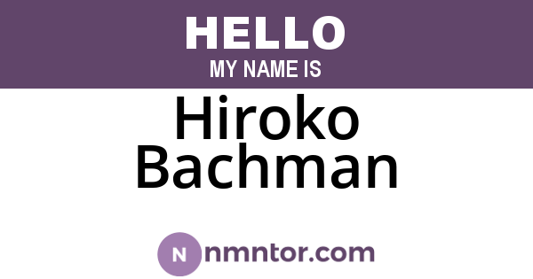 Hiroko Bachman