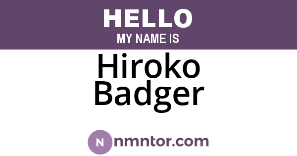 Hiroko Badger