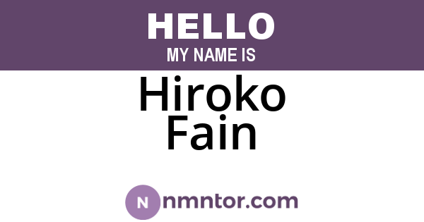 Hiroko Fain