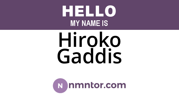 Hiroko Gaddis