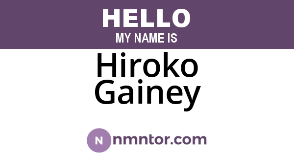 Hiroko Gainey