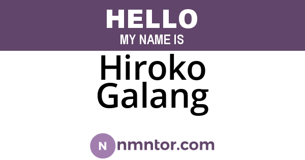 Hiroko Galang