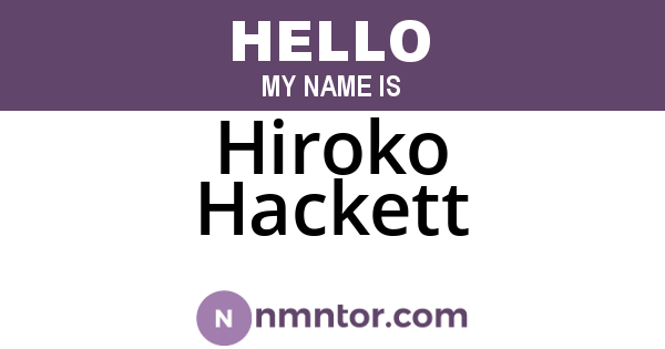 Hiroko Hackett
