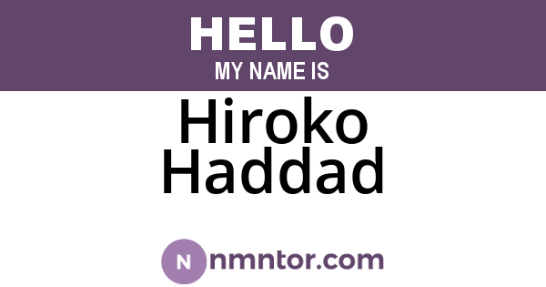 Hiroko Haddad