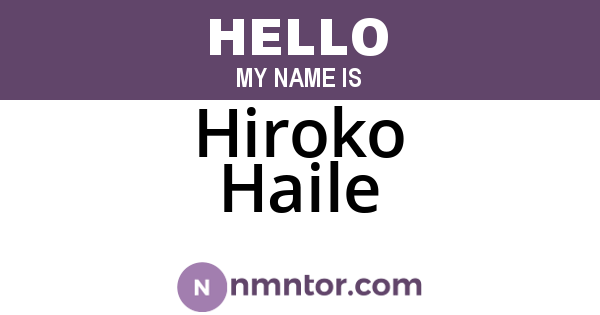 Hiroko Haile