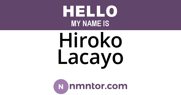 Hiroko Lacayo
