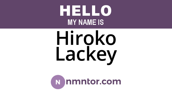 Hiroko Lackey