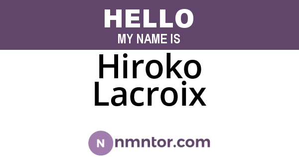 Hiroko Lacroix