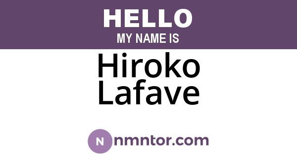Hiroko Lafave
