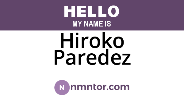 Hiroko Paredez