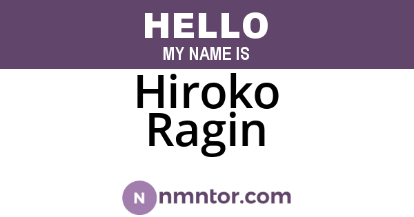 Hiroko Ragin
