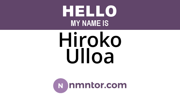 Hiroko Ulloa