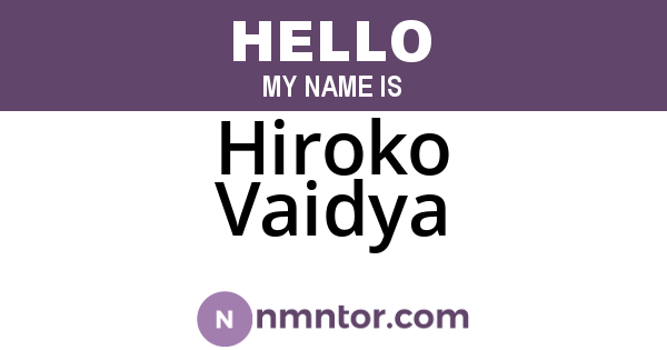 Hiroko Vaidya