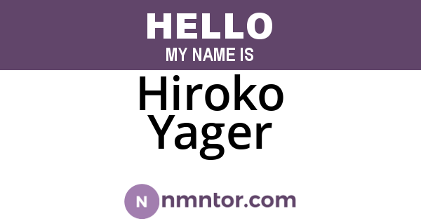 Hiroko Yager