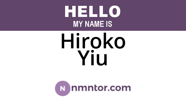 Hiroko Yiu