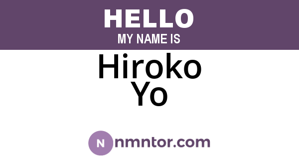 Hiroko Yo