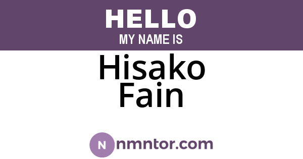 Hisako Fain