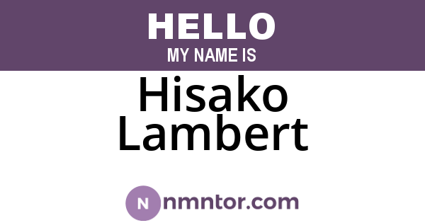 Hisako Lambert