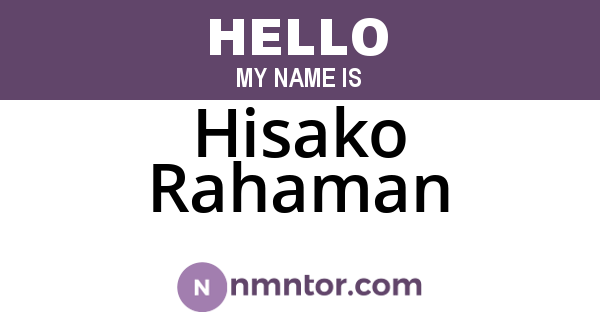Hisako Rahaman