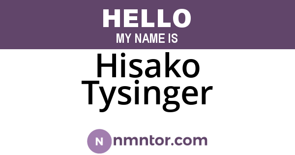 Hisako Tysinger