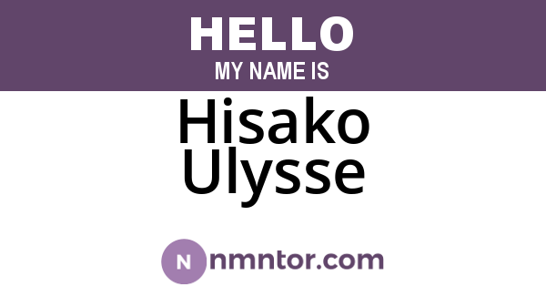Hisako Ulysse