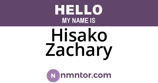 Hisako Zachary