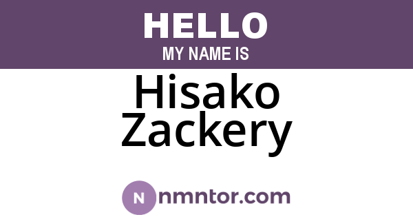 Hisako Zackery