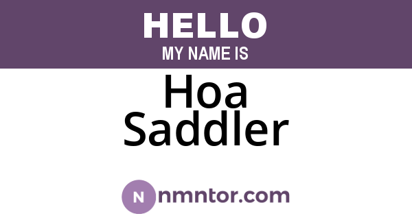 Hoa Saddler