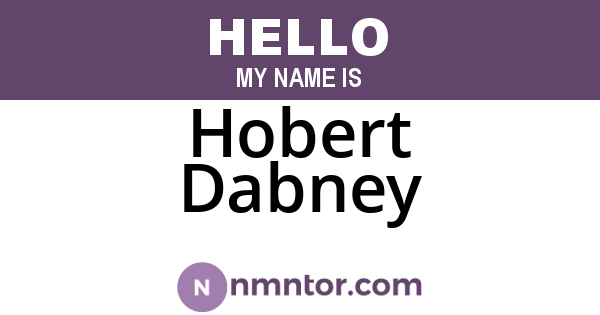 Hobert Dabney
