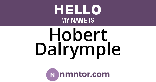 Hobert Dalrymple