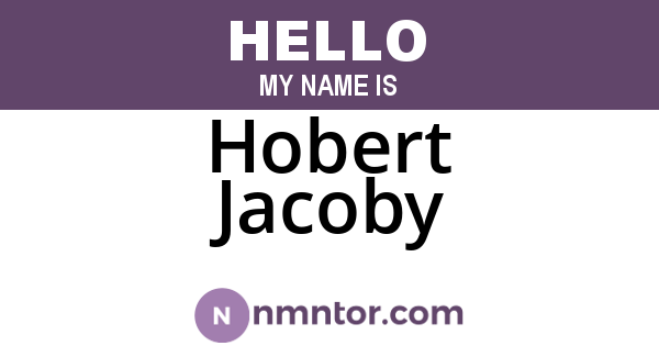 Hobert Jacoby