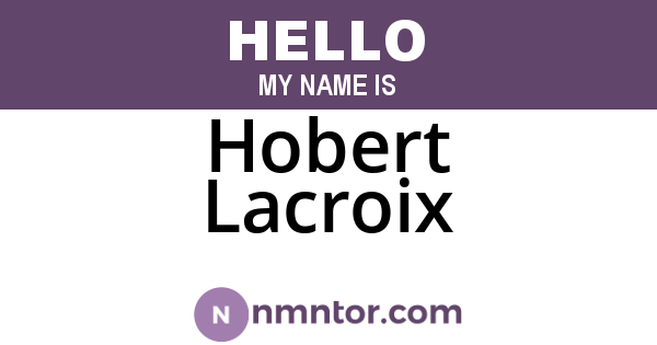 Hobert Lacroix