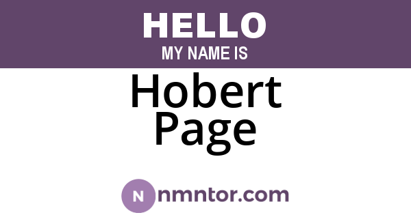 Hobert Page