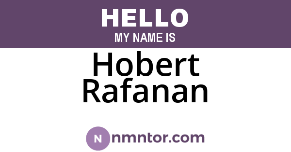 Hobert Rafanan