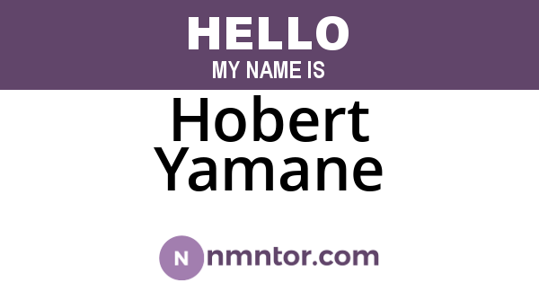 Hobert Yamane