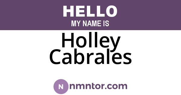 Holley Cabrales