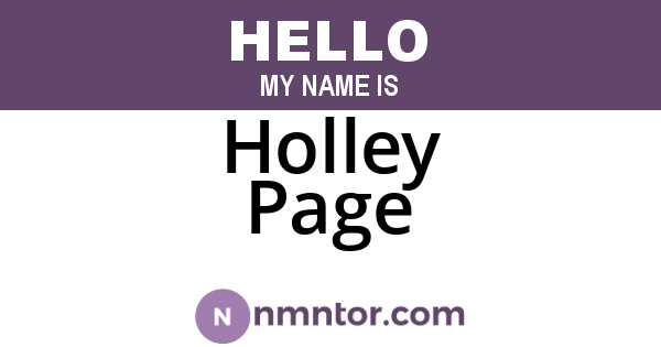 Holley Page