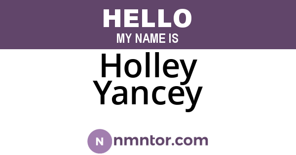 Holley Yancey