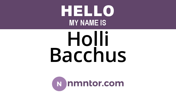 Holli Bacchus