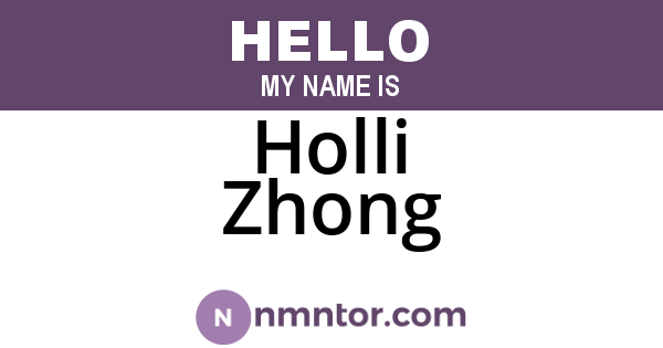 Holli Zhong