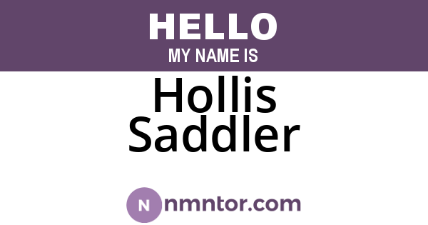 Hollis Saddler