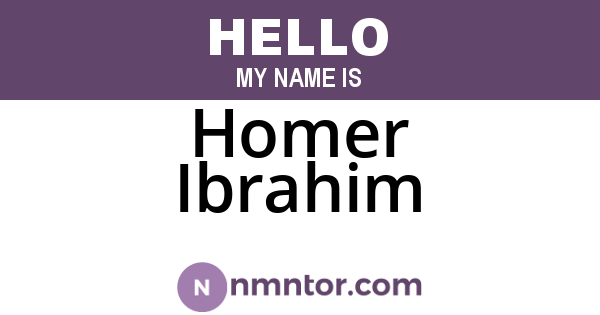 Homer Ibrahim