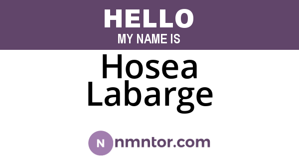 Hosea Labarge