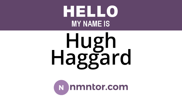 Hugh Haggard