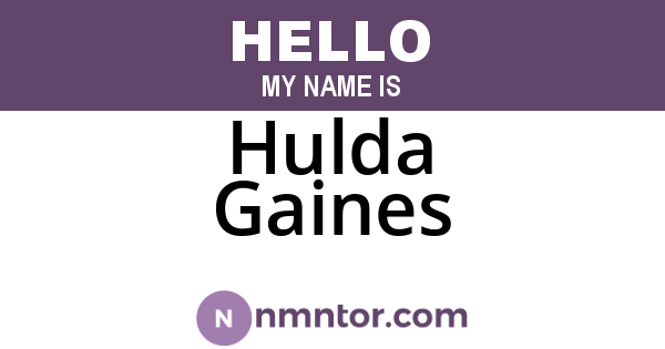 Hulda Gaines